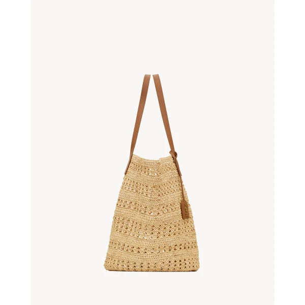 Saint Laurent PANIER Medium bag in raffia, view 3