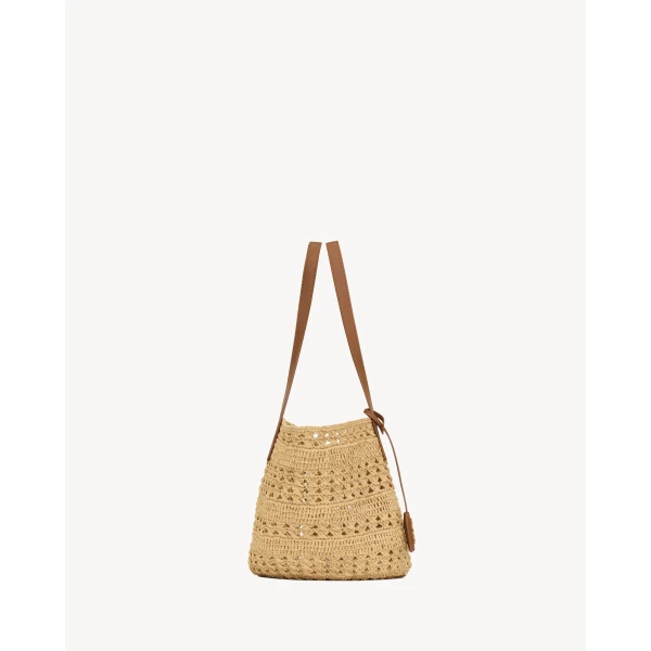 Saint Laurent PANIER Small bag in raffia, view 3