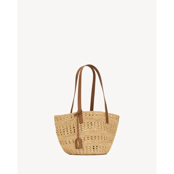 Saint Laurent PANIER Small bag in raffia, view 4