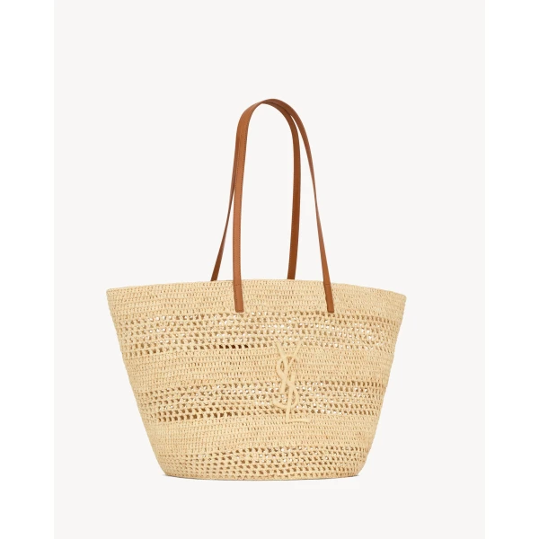 Saint Laurent PANIER medium in raffia, view 4