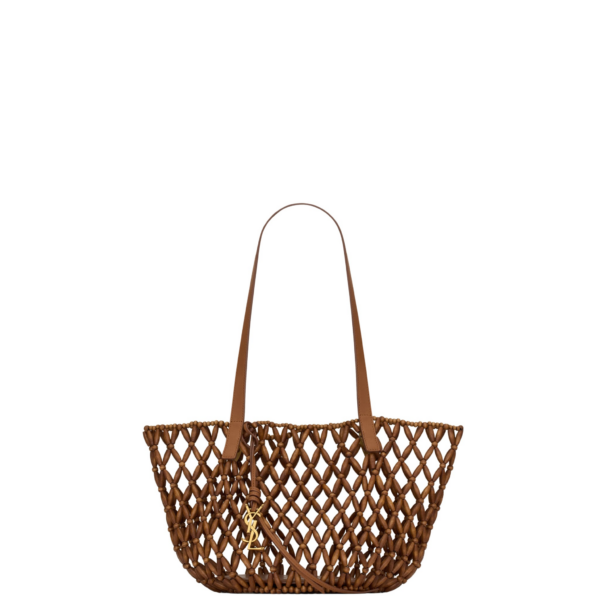 Saint Laurent PANIER small in wood beads designed in Paris