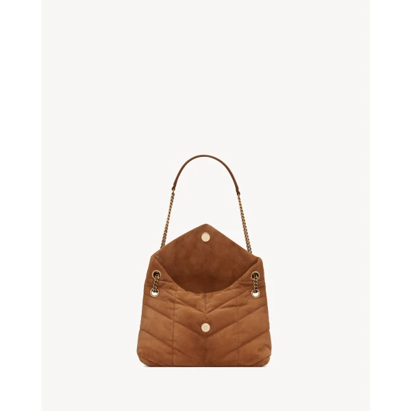 Saint Laurent PUFFER SMALL in suede, view 5
