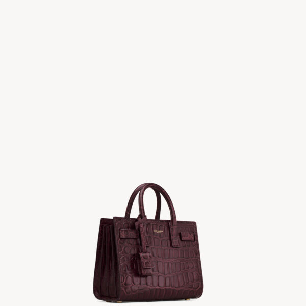 Saint Laurent SAC DE JOUR IN CROCODILE-EMBOSSED LEATHER - NANO designed in Paris