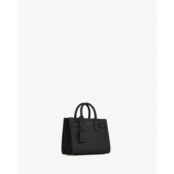 Saint Laurent SAC DE JOUR IN CROCODILE-EMBOSSED LEATHER – NANO, view 6