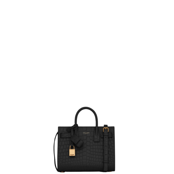 Saint Laurent SAC DE JOUR IN CROCODILE-EMBOSSED LEATHER - NANO designed in Paris