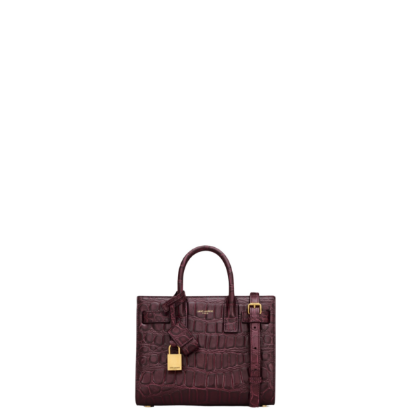 Saint Laurent SAC DE JOUR IN CROCODILE-EMBOSSED LEATHER - NANO designed in Paris