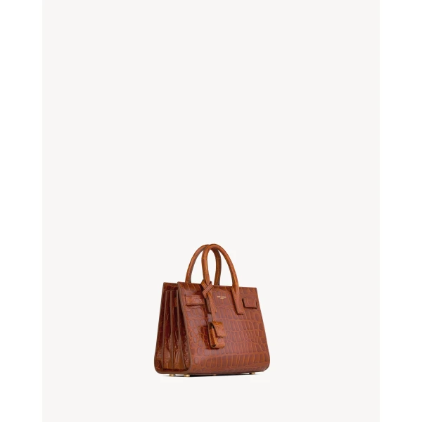 Saint Laurent SAC DE JOUR in crocodile-embossed leather – NANO, view 5