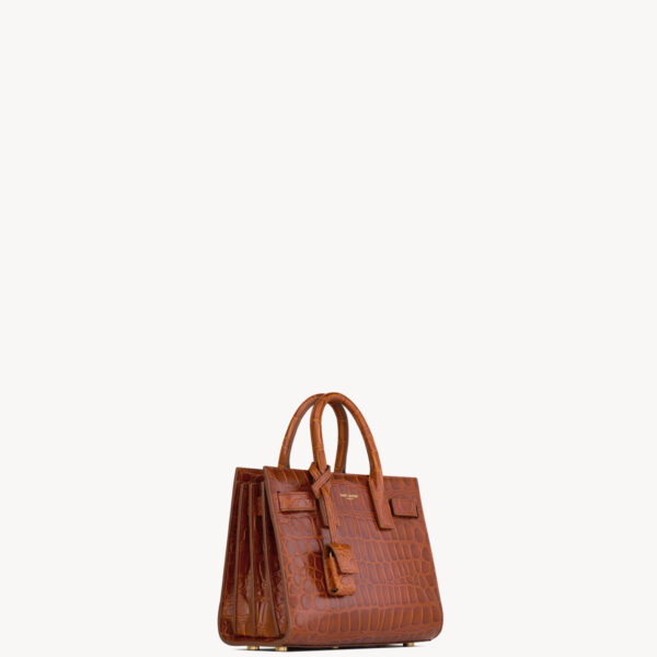 Saint Laurent SAC DE JOUR in crocodile-embossed leather – NANO designed in Paris