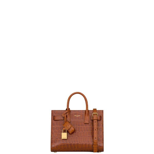 Saint Laurent SAC DE JOUR in crocodile-embossed leather – NANO designed in Paris