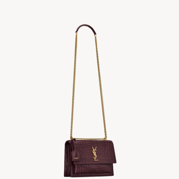 Saint Laurent SUNSET MEDIUM IN CROCODILE-EMBOSSED LEATHER designed in Paris