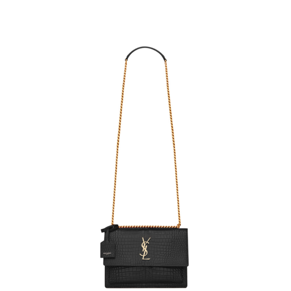 Saint Laurent SUNSET MEDIUM IN CROCODILE-EMBOSSED LEATHER designed in Paris