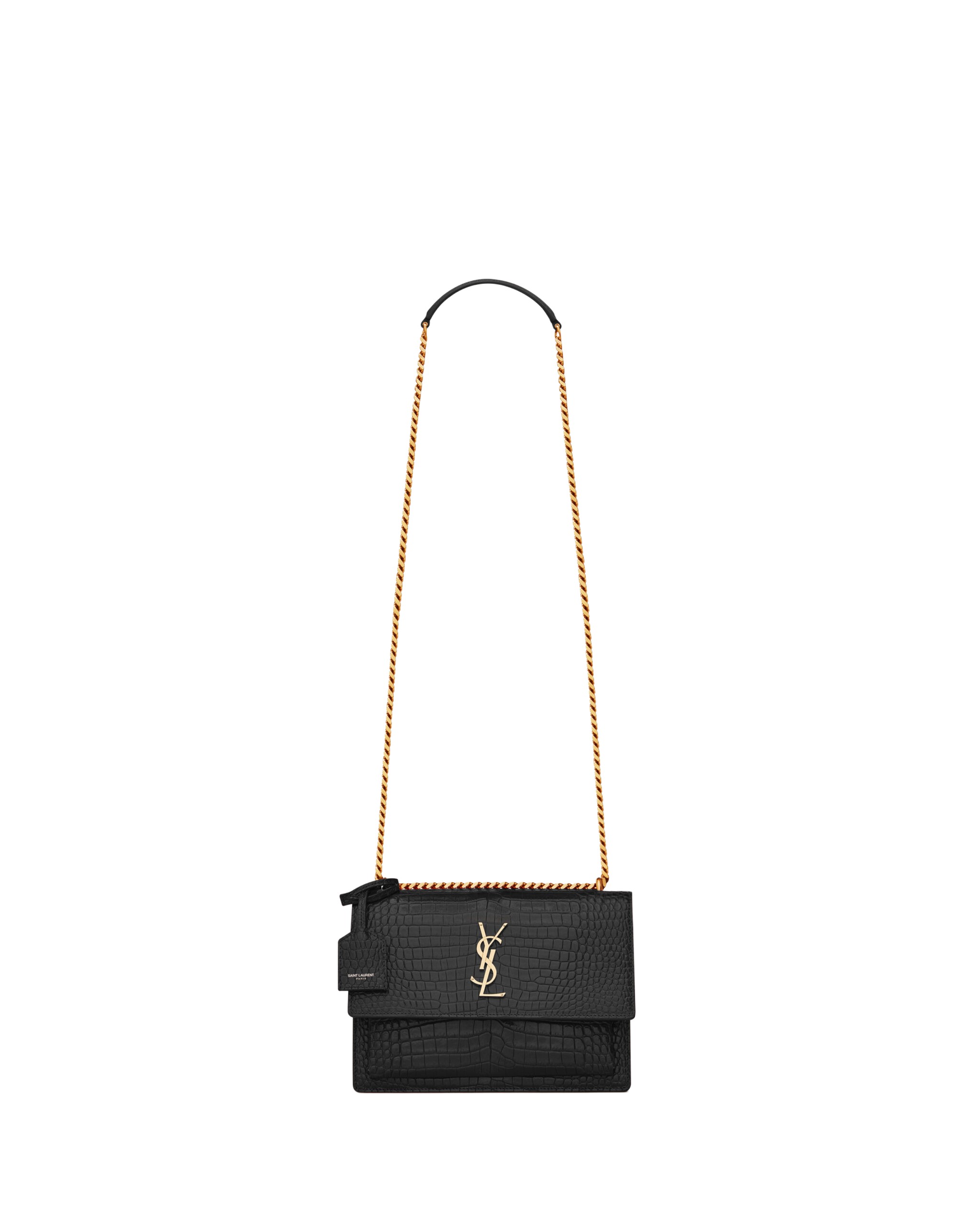 Saint Laurent SUNSET MEDIUM IN CROCODILE-EMBOSSED LEATHER