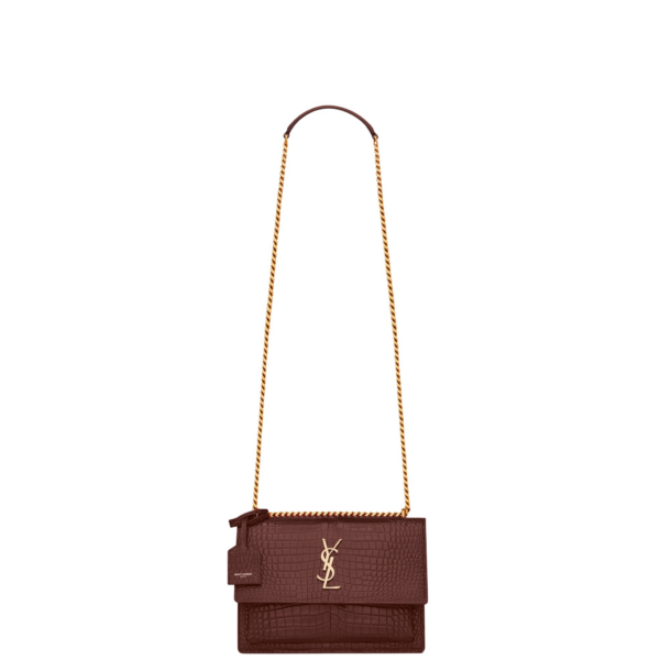 Saint Laurent SUNSET MEDIUM IN CROCODILE-EMBOSSED LEATHER designed in Paris