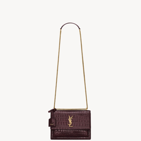 Saint Laurent SUNSET MEDIUM IN CROCODILE-EMBOSSED LEATHER designed in Paris