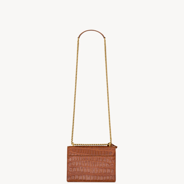 Saint Laurent SUNSET small in crocodile embossed leather designed in Paris