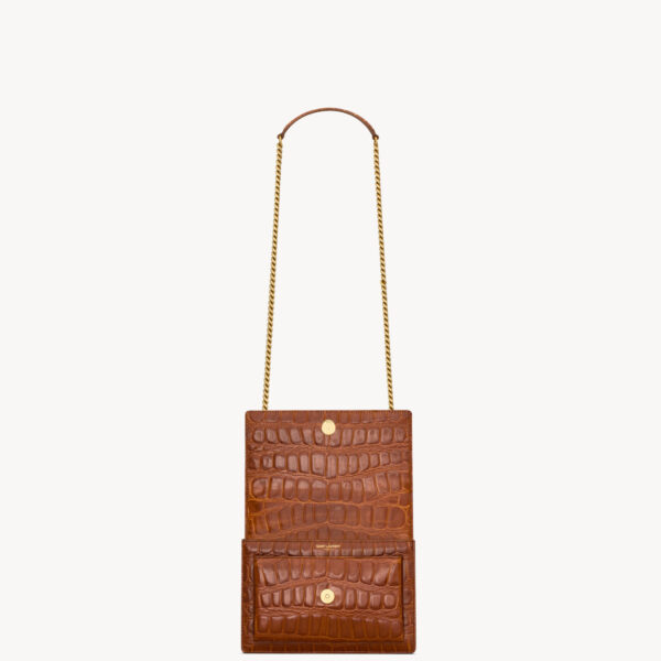 Saint Laurent SUNSET small in crocodile embossed leather designed in Paris