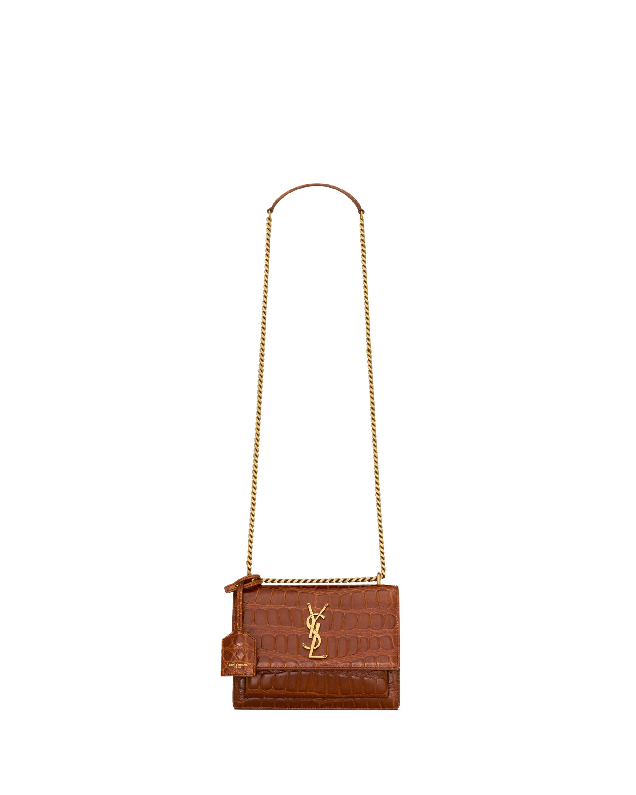 Saint Laurent SUNSET small in crocodile embossed leather