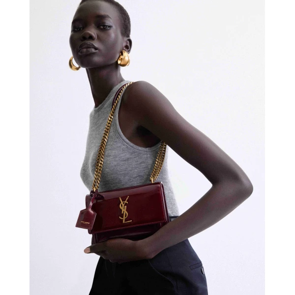 Saint Laurent SUNSET small in patent leather, view 2