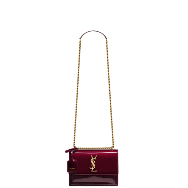 Saint Laurent SUNSET small in patent leather designed in Paris