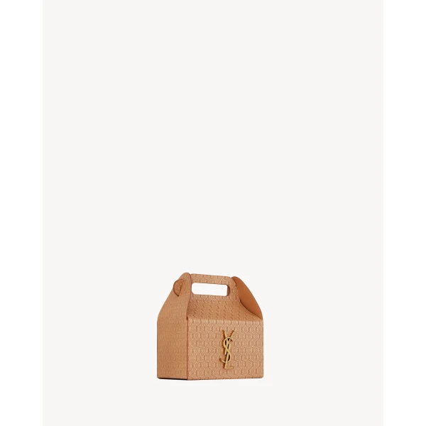 Saint Laurent TAKE-AWAY BOX IN VEGETABLE-TANNED LEATHER, view 4