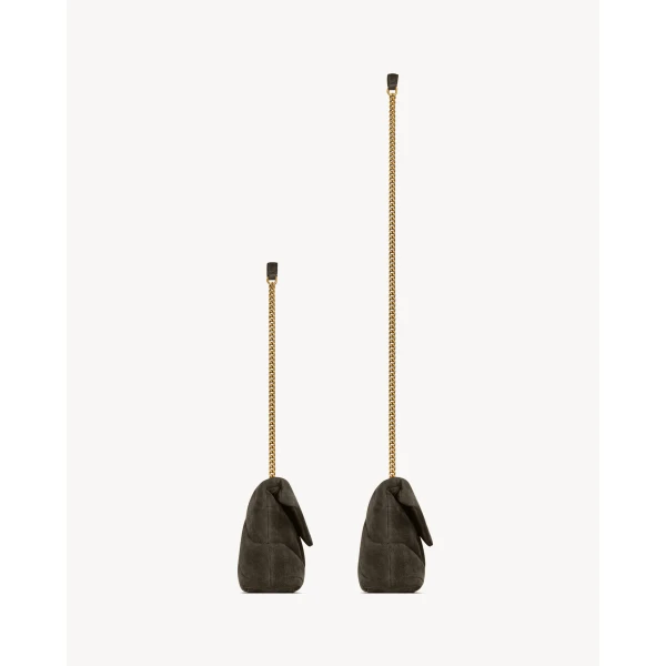 Saint Laurent Toy PUFFER in suede, view 4