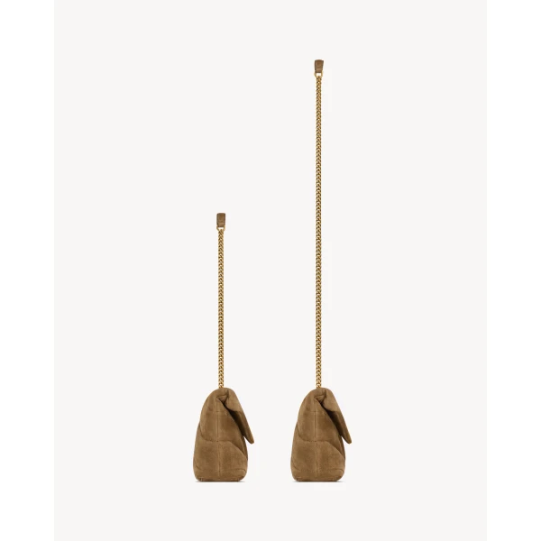 Saint Laurent Toy PUFFER in suede, view 4
