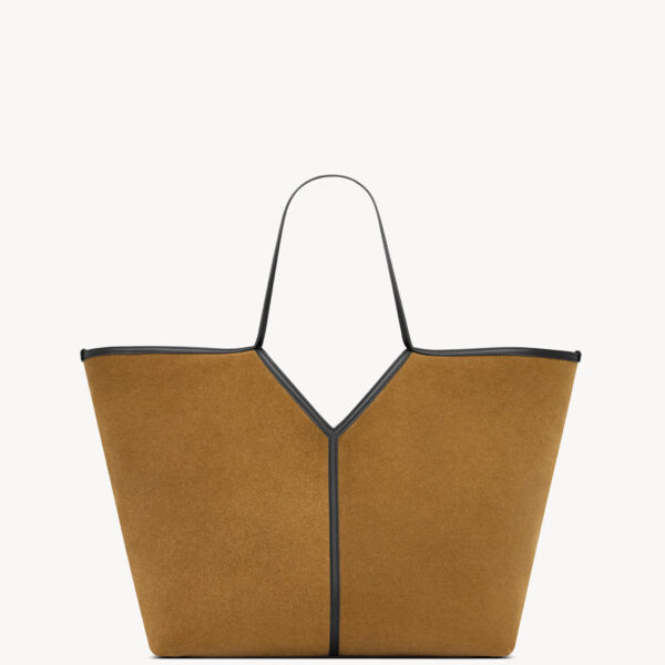 Saint Laurent Y slim tote in velour leather designed in Paris