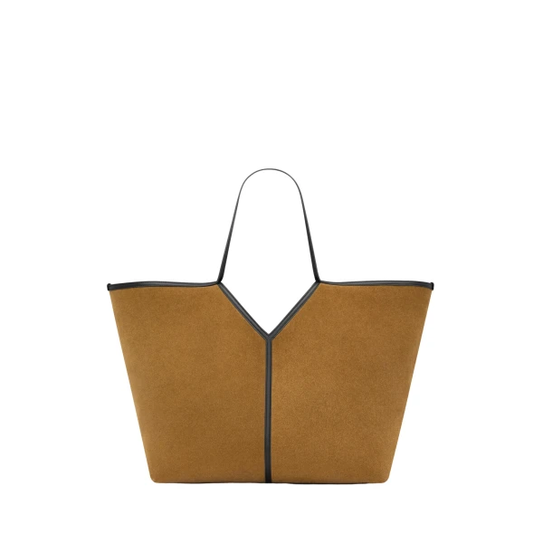 Saint Laurent Y slim tote in velour leather designed in Paris