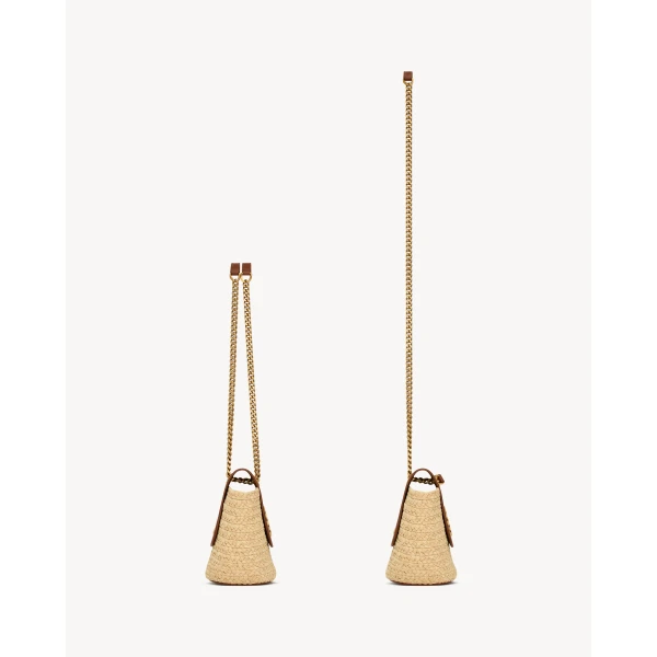 Saint Laurent mini Manon in raffia, view 4