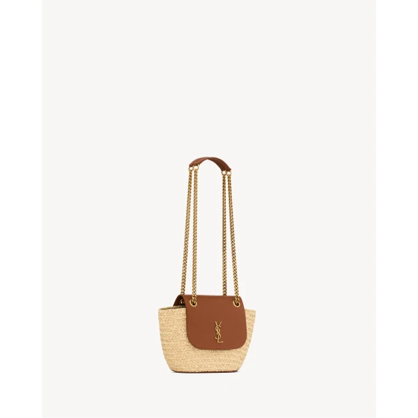 Saint Laurent mini Manon in raffia, view 6