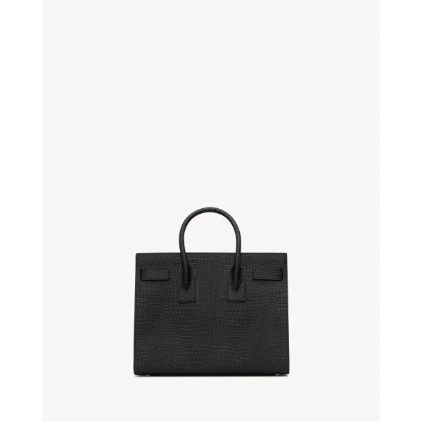 Saint Laurent sac de jour in CROCODILE-EMBOSSED leather – small, view 3