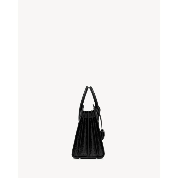 Saint Laurent sac de jour in CROCODILE-EMBOSSED leather – small, view 4