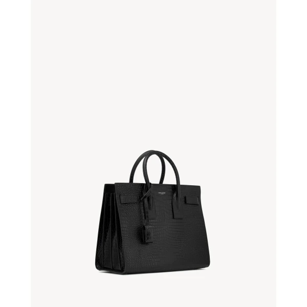 Saint Laurent sac de jour in CROCODILE-EMBOSSED leather – small, view 5