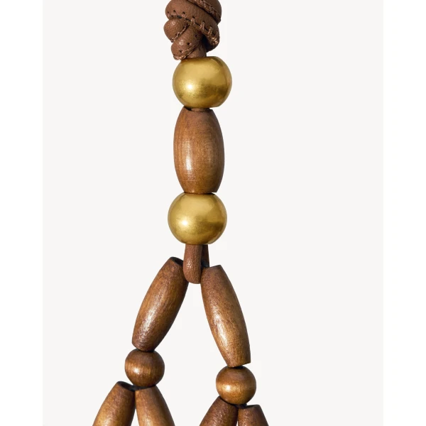 Saint Laurent supple bucket in wood beads, view 5