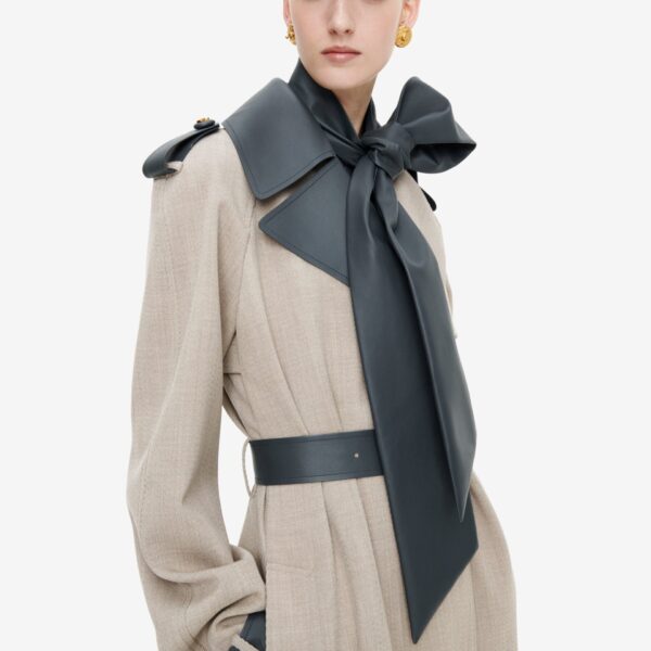Schiaparelli Bi-Material Trench Coats in Schiaparelli Authentic Luxury Fashion at Coveti