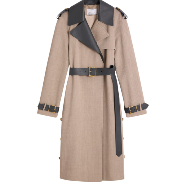 Schiaparelli Bi-Material Trench Coats in Schiaparelli Authentic Luxury Fashion at Coveti