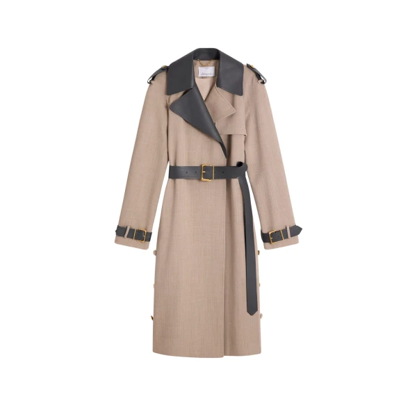 Schiaparelli Bi-Material Trench Coats in Schiaparelli Authentic Luxury Fashion at Coveti