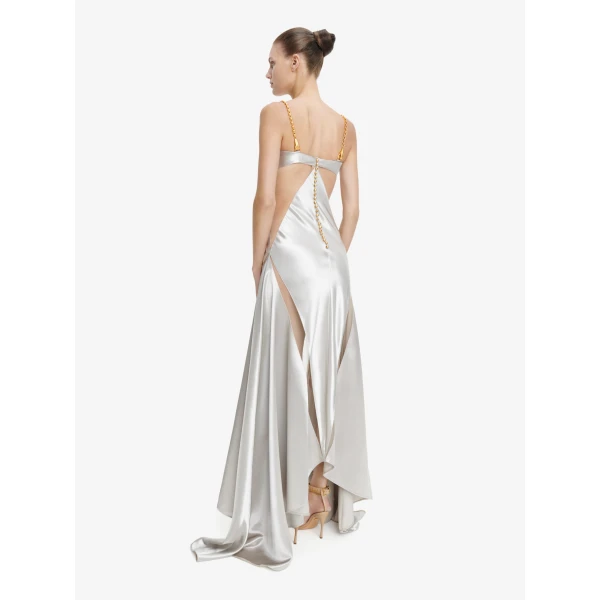Schiaparelli Bias Cut Jewelled Straps Slip Dress, view 4