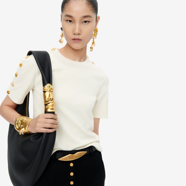 Schiaparelli Bijoux Buttons Sweater Knitwear in Schiaparelli Authentic Luxury Fashion at Coveti
