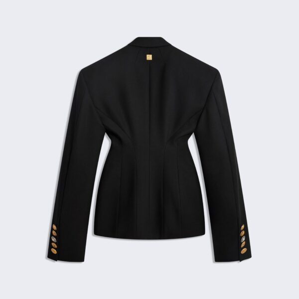 Schiaparelli Broad Shoulders Corset Embroidered Jacket Jackets in Schiaparelli Authentic Luxury Fashion at Coveti