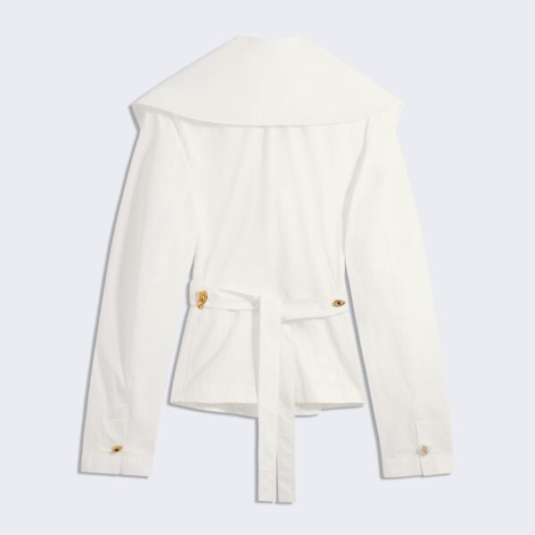 Schiaparelli Crossover Collar Blouse Tops in Schiaparelli Authentic Luxury Fashion at Coveti