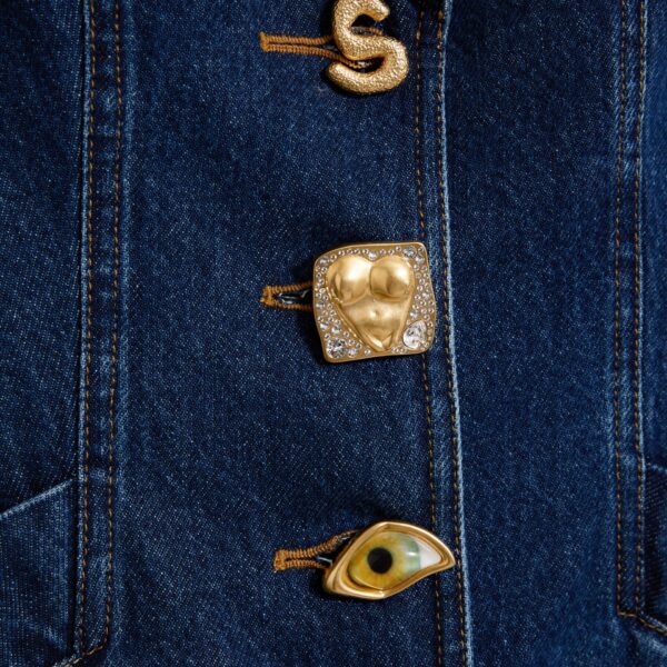 Schiaparelli Denim Basque Jacket Jackets in Schiaparelli Authentic Luxury Fashion at Coveti