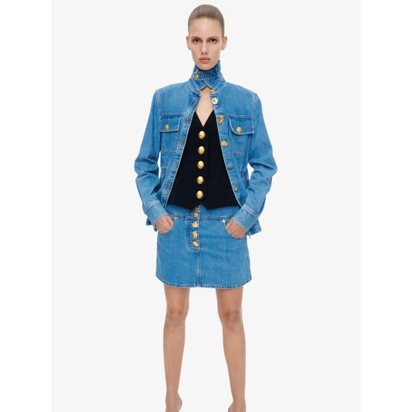 Schiaparelli Denim Miniskirt Skirt, view 5
