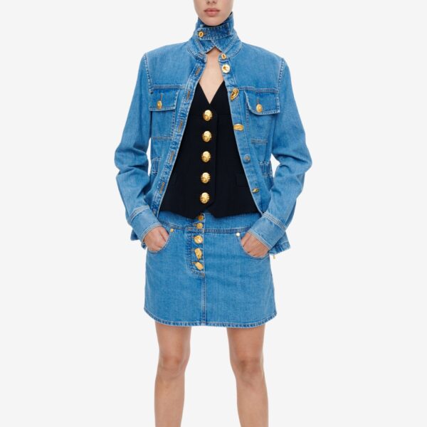 Schiaparelli Denim Miniskirt Skirts in Schiaparelli Authentic Luxury Fashion at Coveti