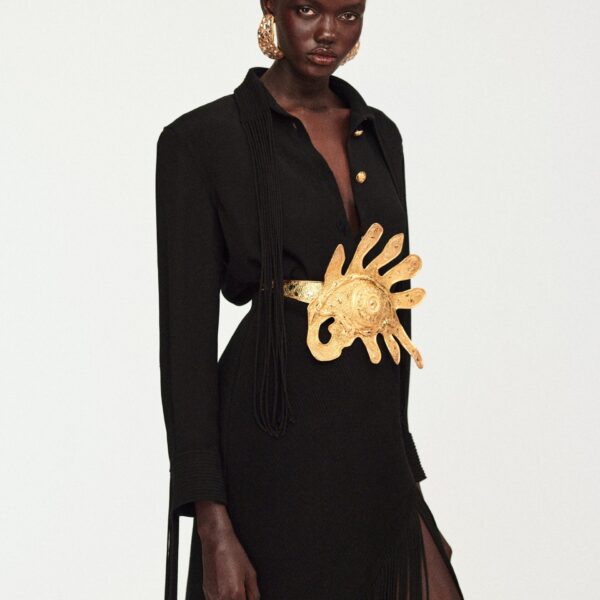 Schiaparelli Fringed Pencil Skirt Skirts in Schiaparelli Authentic Luxury Fashion at Coveti