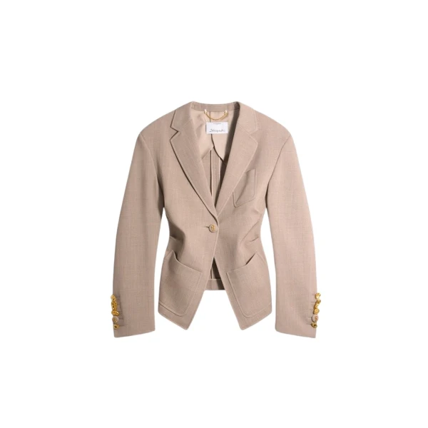 Schiaparelli Gathered Tailored Jacket Jackets in Schiaparelli Authentic Luxury Fashion at Coveti