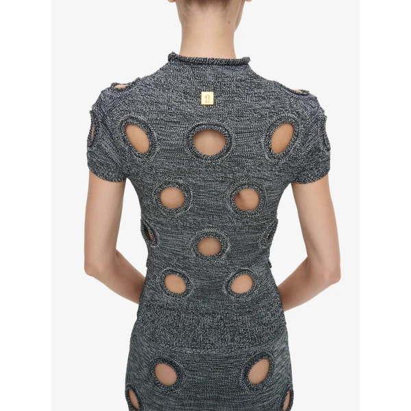 Schiaparelli Polka Dot T-Shirt Top, view 4