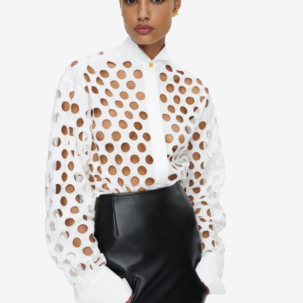 Schiaparelli Tuxedo Shirt Tops in Schiaparelli Authentic Luxury Fashion at Coveti