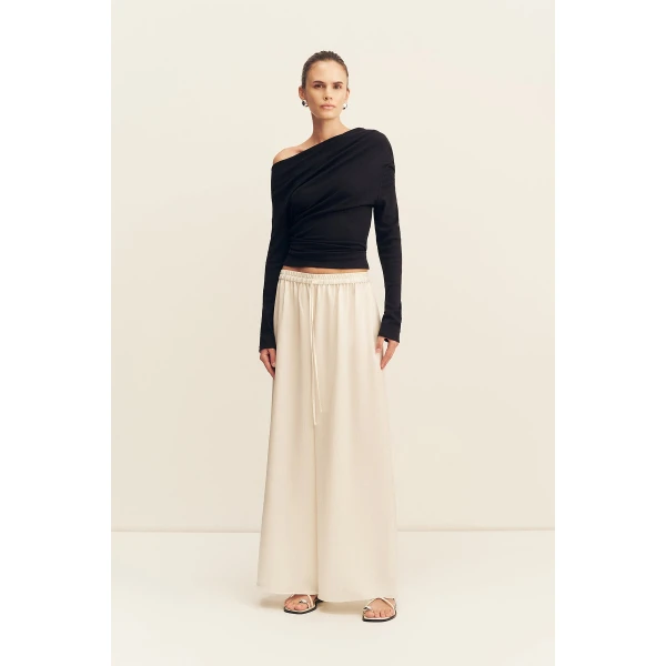 Shona Joy Aby Asymmetrical Jersey Top - Black - Tops - Australian Luxury Eventwear at Coveti