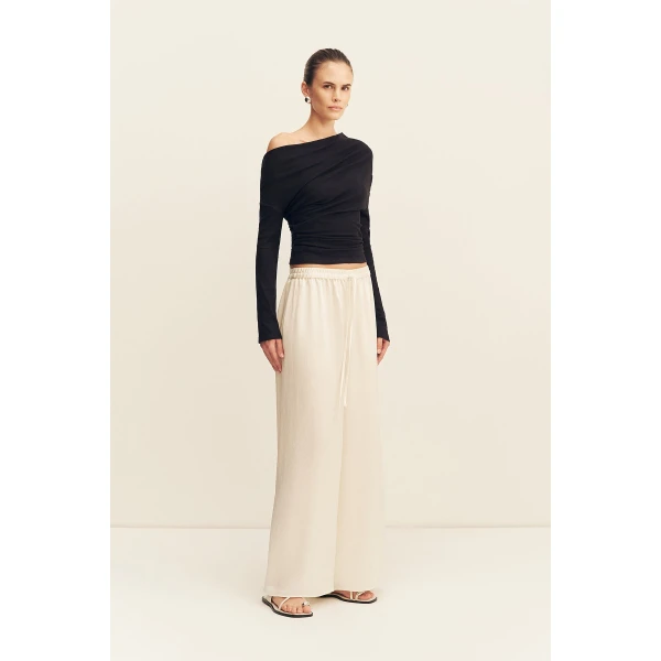Shona Joy Aby Asymmetrical Jersey Top - Black - Tops - Australian Luxury Eventwear at Coveti